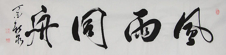 当代著名书法家 王新泉书法 风雨同舟