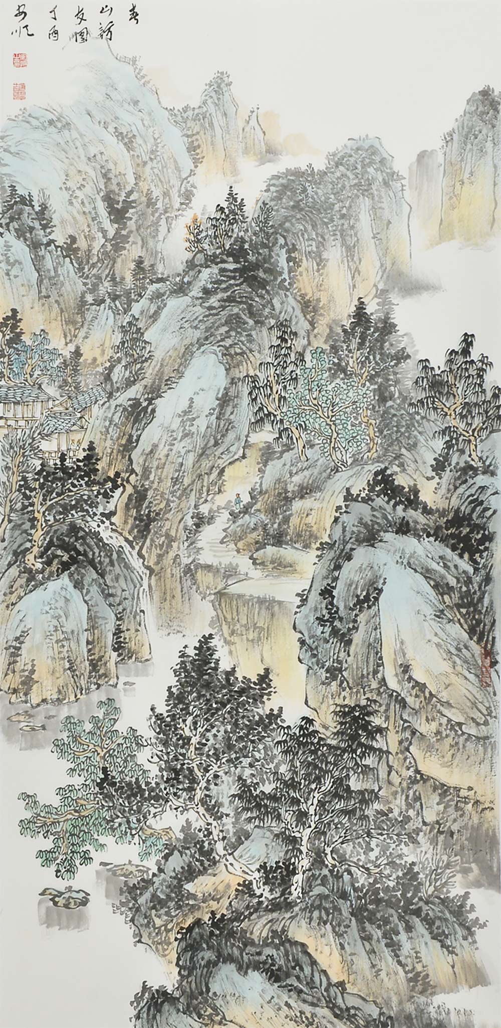 安顺山水画:墨绘山水之魅 诚献养心之画