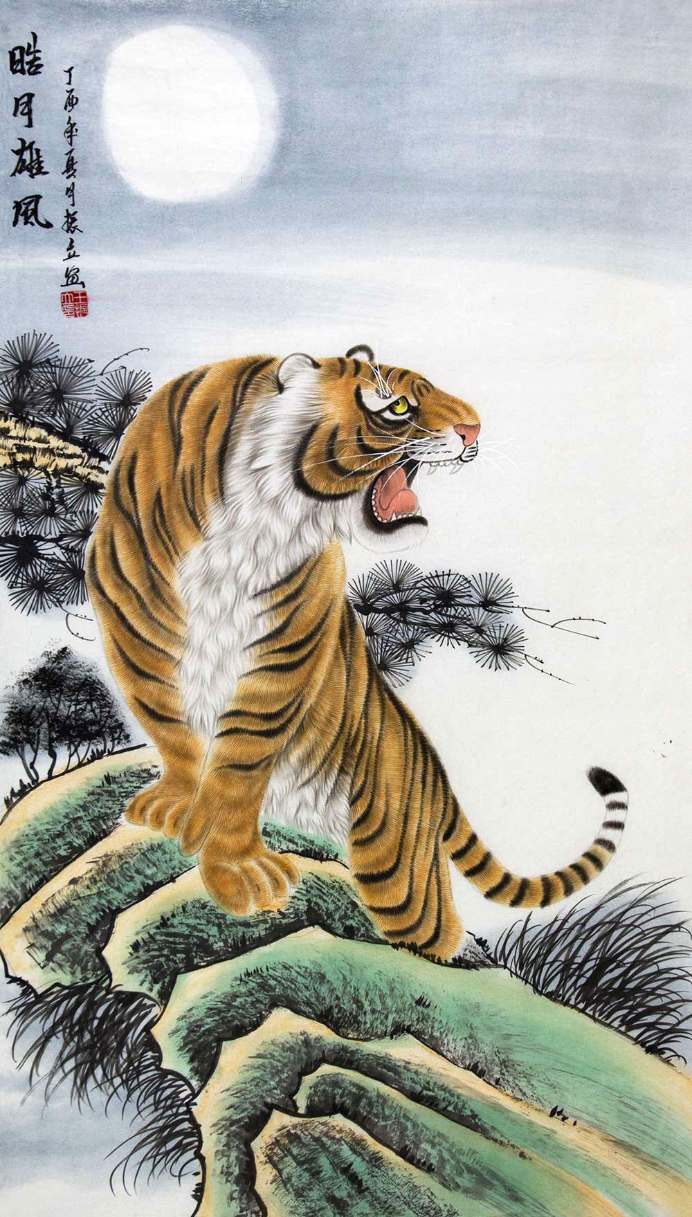 王振立国画鉴赏:虎虎生威寓意多 豪气福气吉祥气