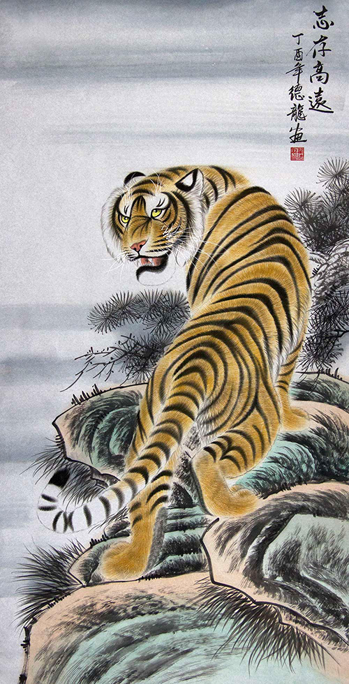 翟德龙国画作品赏析:大写意虎,以形传神,王