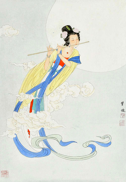 当代著名画家 曾俊 嫦娥奔月-国画-艺品万家