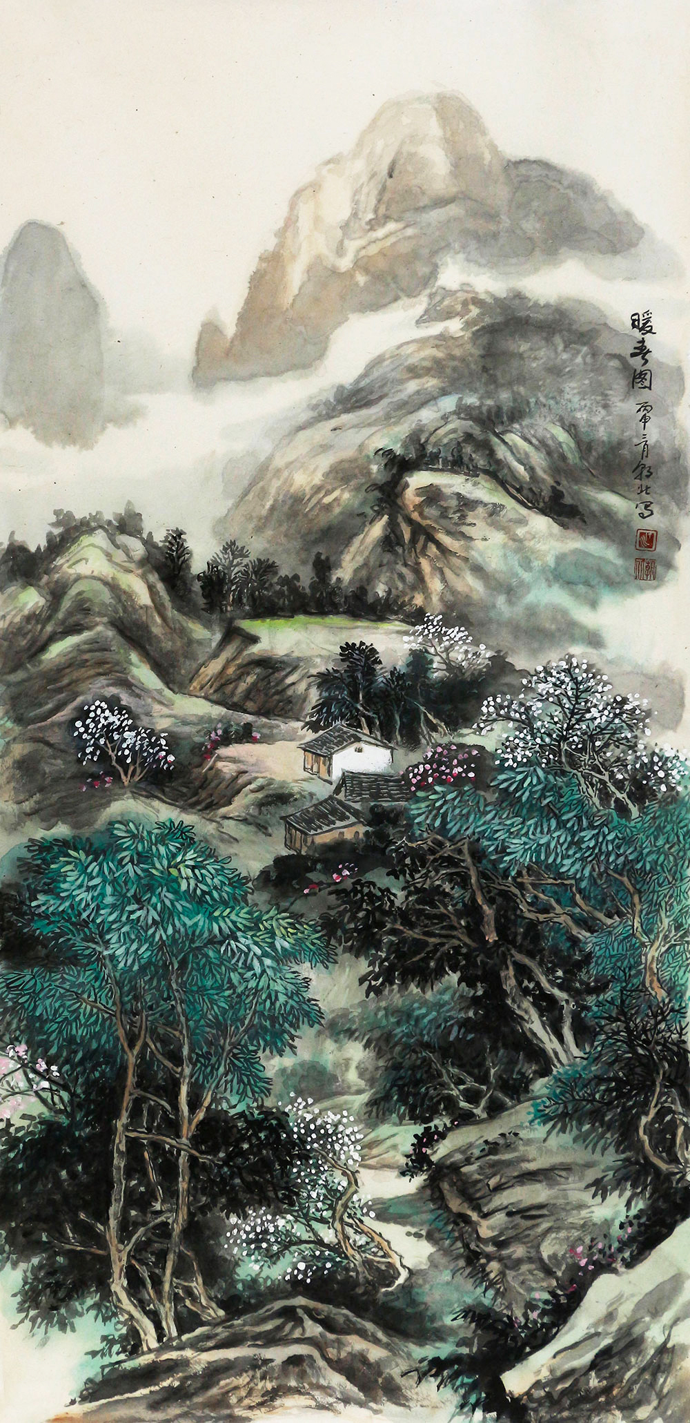 丁朝北山水画作品赏析:描黔南山村之魅,展绿野勃勃生机