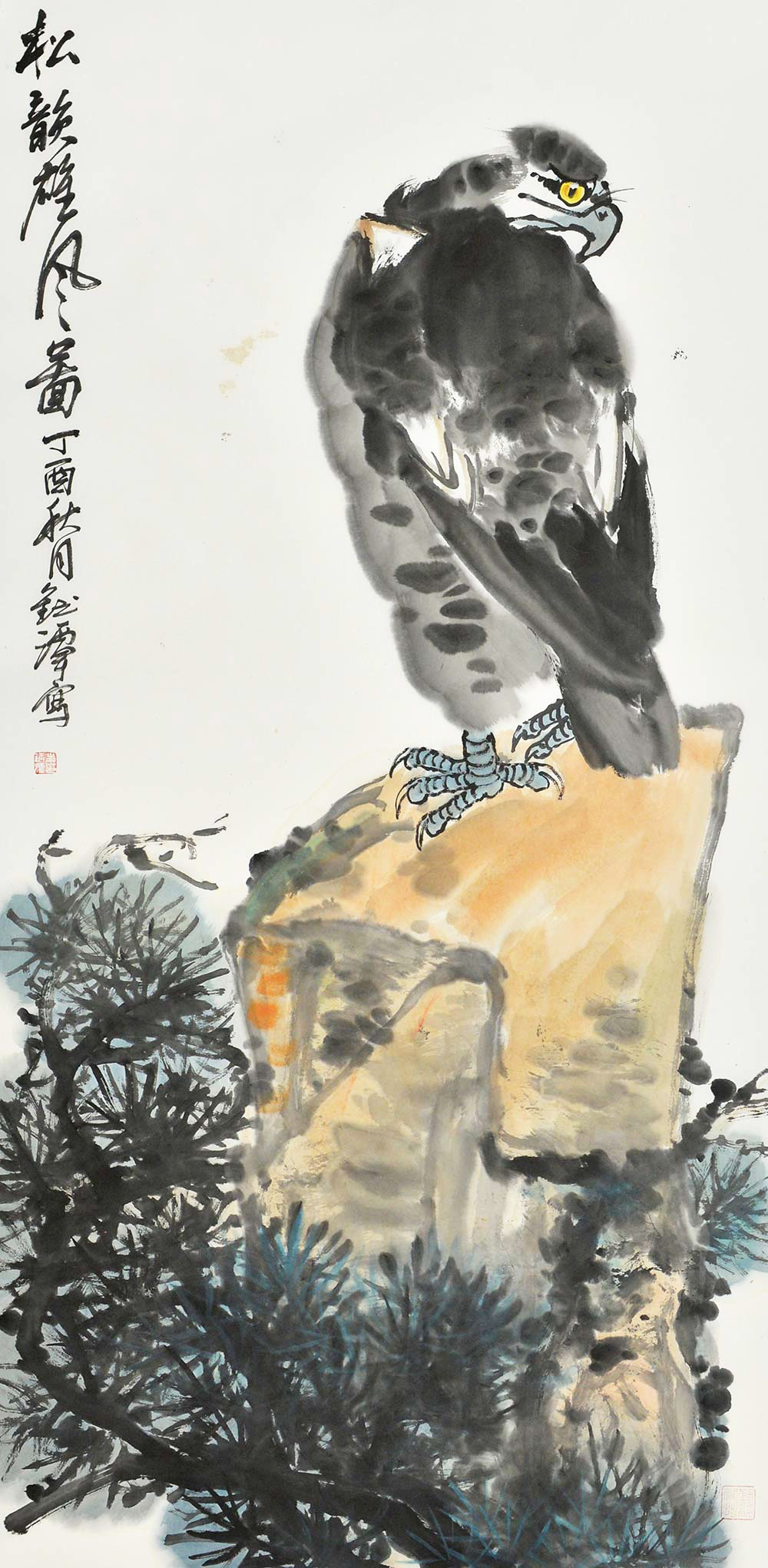 博宝·资讯 | 丰伟国画鹰作品赏析:墨韵淋漓,动静相宜