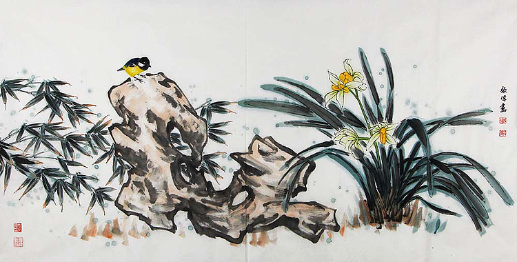 河北美协会员 张伟 花鸟 国画