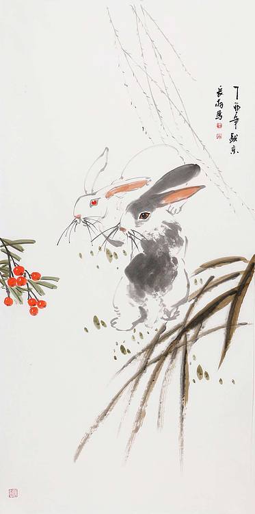 中国当代艺术家协会理事 王长纯 花鸟 国画