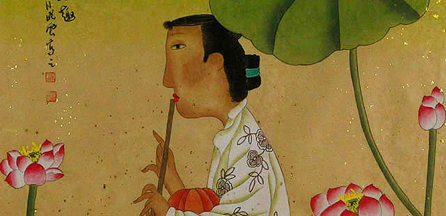当代著名画家 梁丹 人物 国画