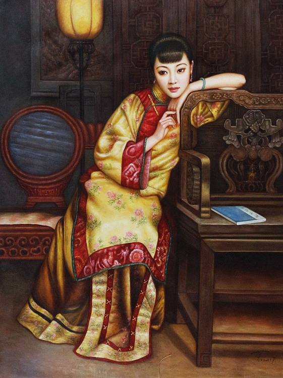 檀香 北京东方油画创作院副院长 陈一茗 创作人物写实