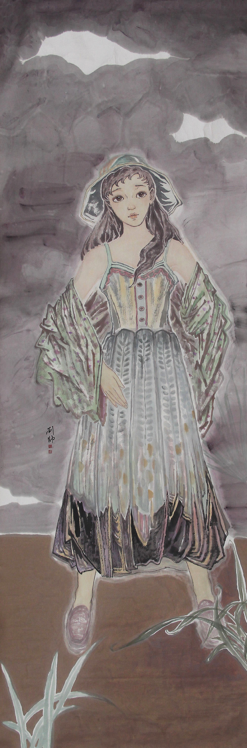 博宝·资讯 刘帅国画人物作品赏析:青春的期盼和迷茫