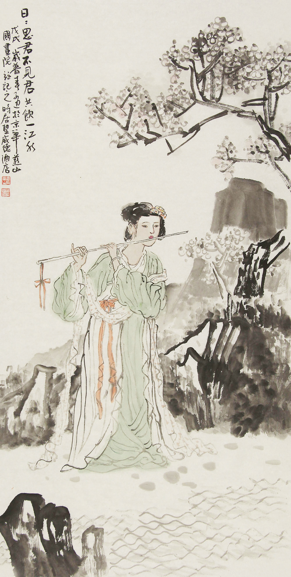 姚子通人物画作品赏析 | 人物造型传神,表现古典女子的文艺情境和思想