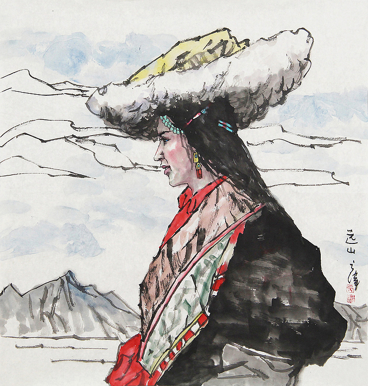 中国美术家协会会员 吴立伟 人物 国画 展览作品