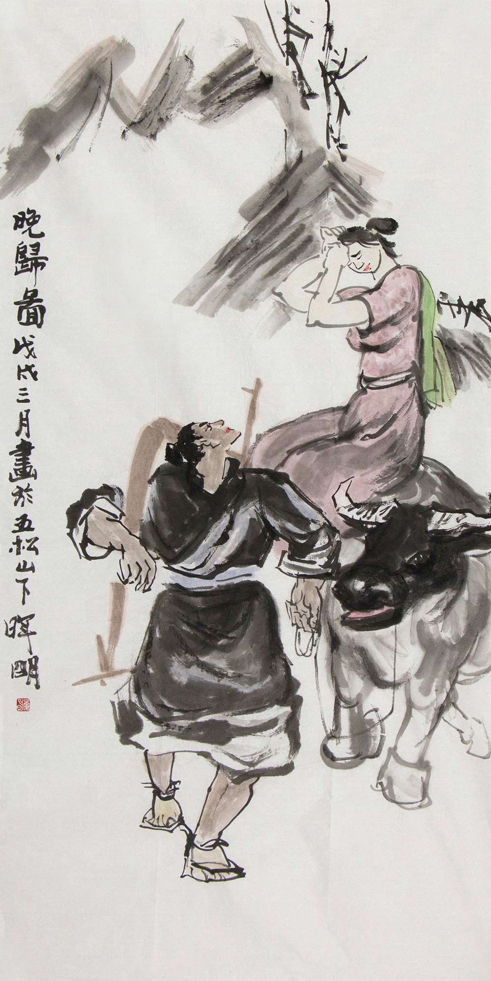 博宝·资讯 | 丁晖明国画人物作品赏析:构图简洁,笔墨写意,形象生动