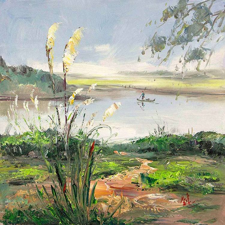 当代油画家 金泉 风景写生油画 餐厅悬挂推荐