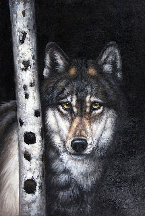 《狼的精神》 文静 原创精品油画