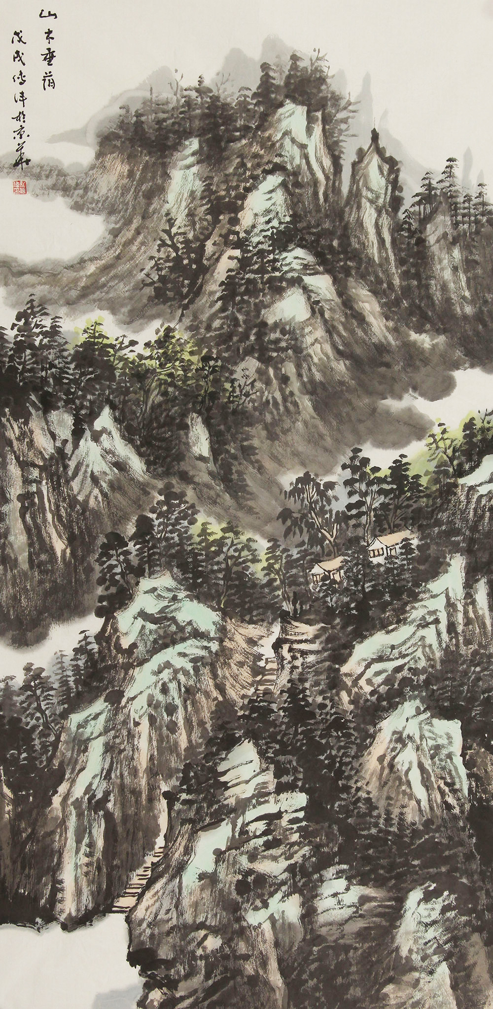 纪传伟山水画作品赏析 | 展示出空前的淡定与从容,具有古朴的美感形态