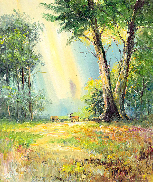 当代著名风景油画家 刘春建 油画 纯手绘布面油画精品