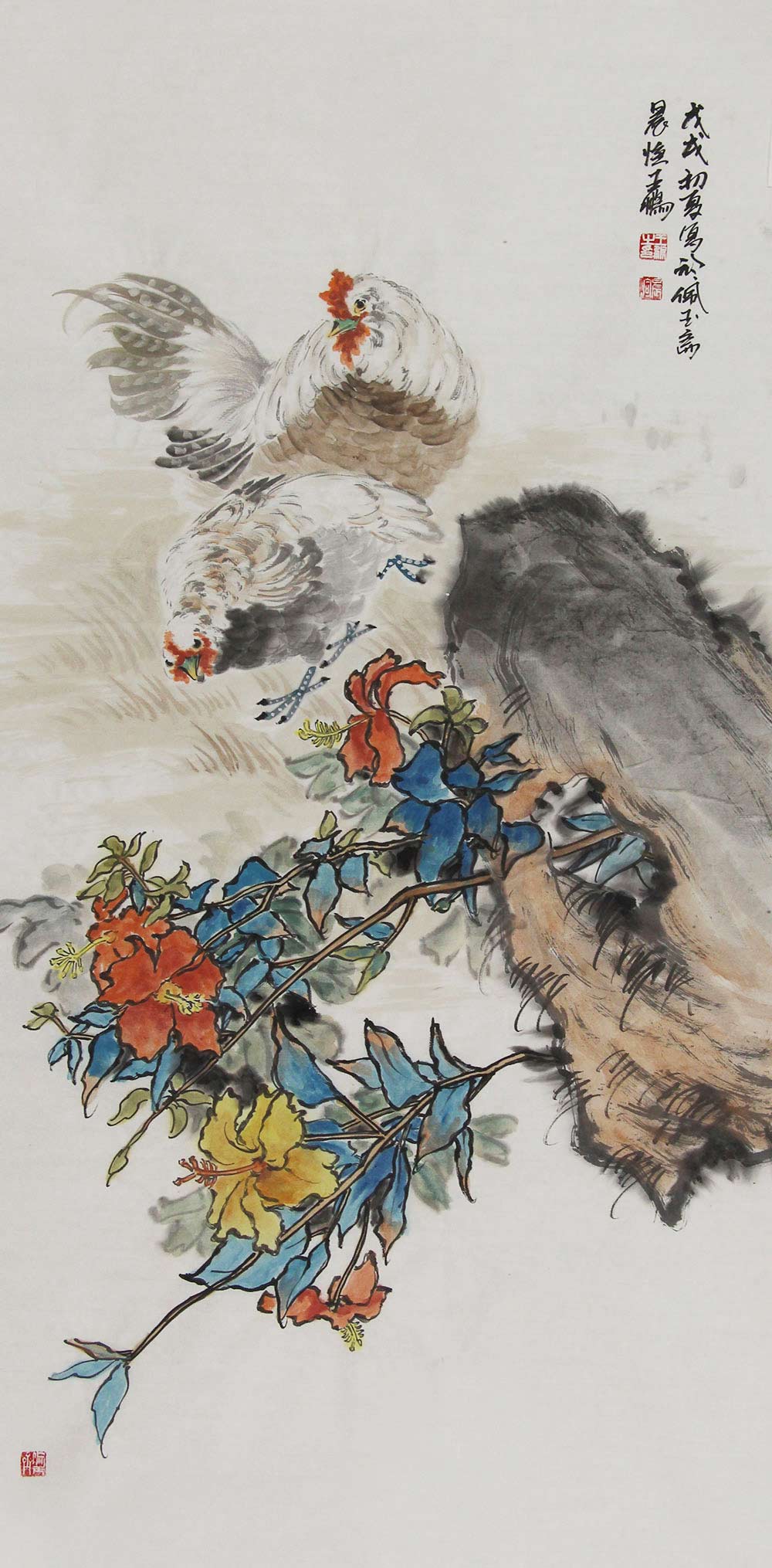 王鹏花鸟画作品赏析 | 描绘家禽动物,营造田园气象,体现出浓郁的乡土