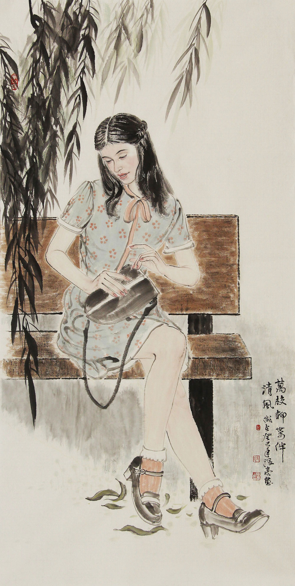 张亮人物画作品赏析 | 绘画现代青春女子,给人一种艺术色彩与绚丽之美