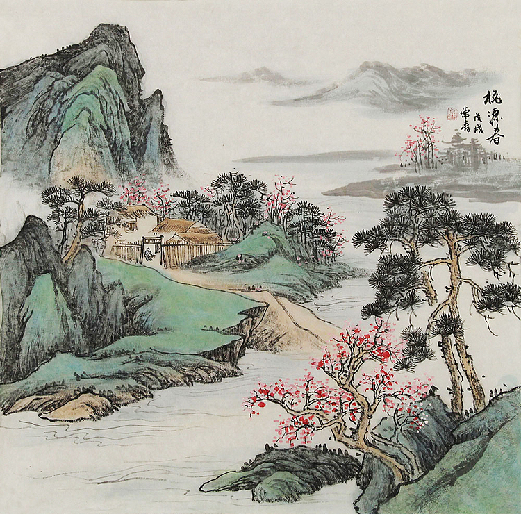 当代著名画家 钟美景 山水 国画