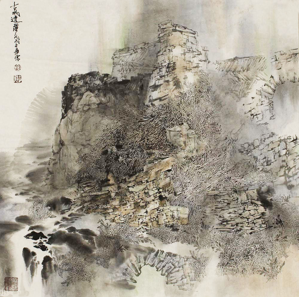 刘子展山水画作品赏析 | 笔墨虚实相映,诗话乡土风情