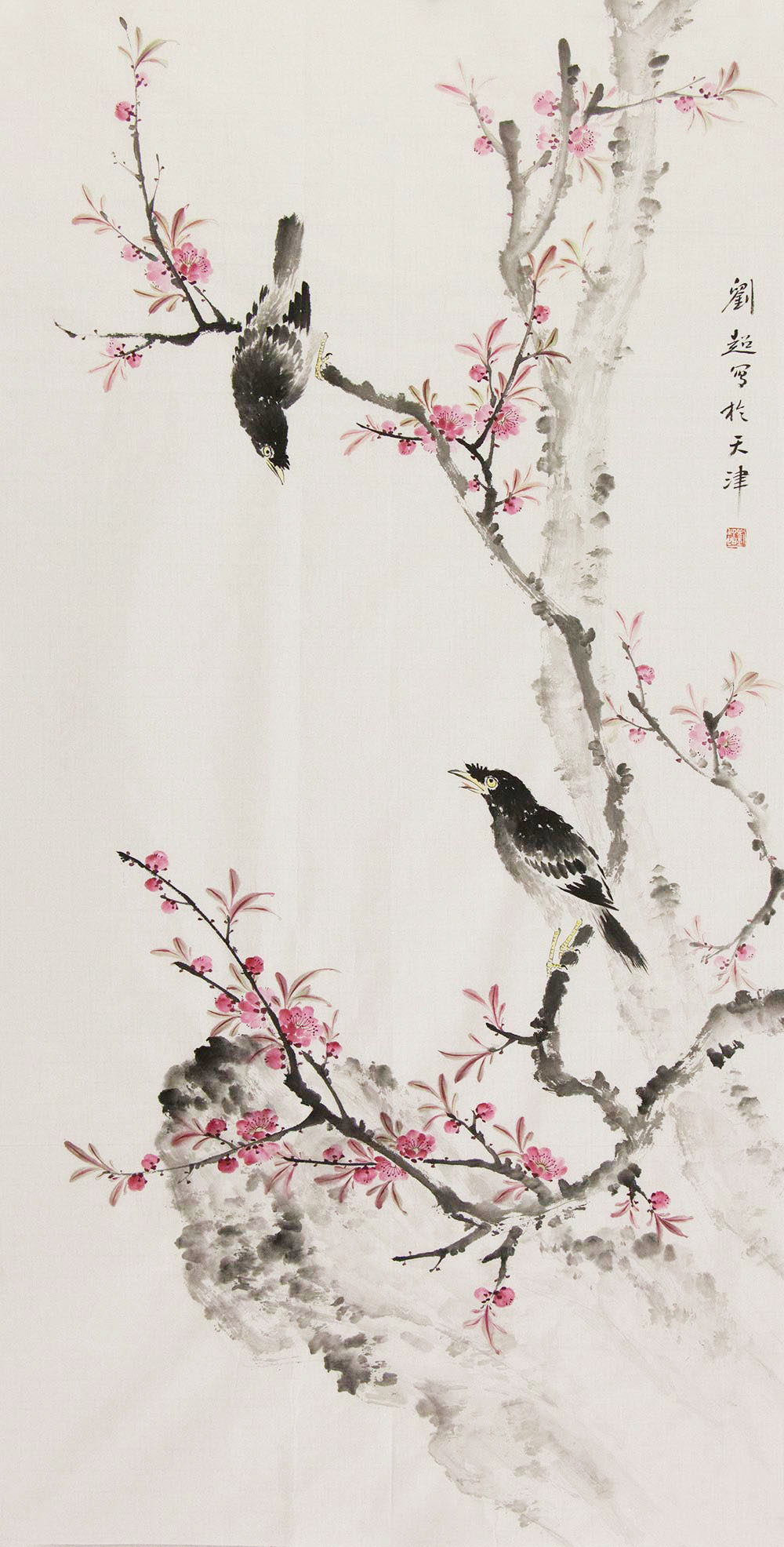 刘超花鸟画作品赏析 | 赋色清新,留白考究,花鸟生动,美轮美奂【博宝