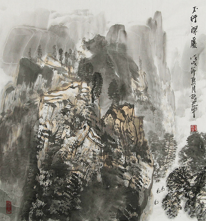 中国美术家协会会员 李振华 山水 国画