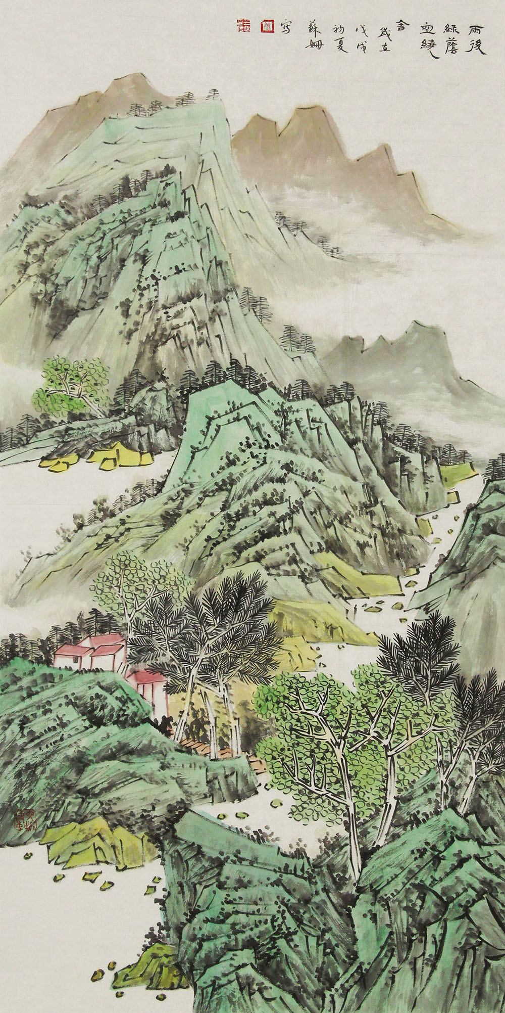 苏三秋山水画作品赏析 | 线条流畅清晰,敷色丰富多变,宁静悠远的景色