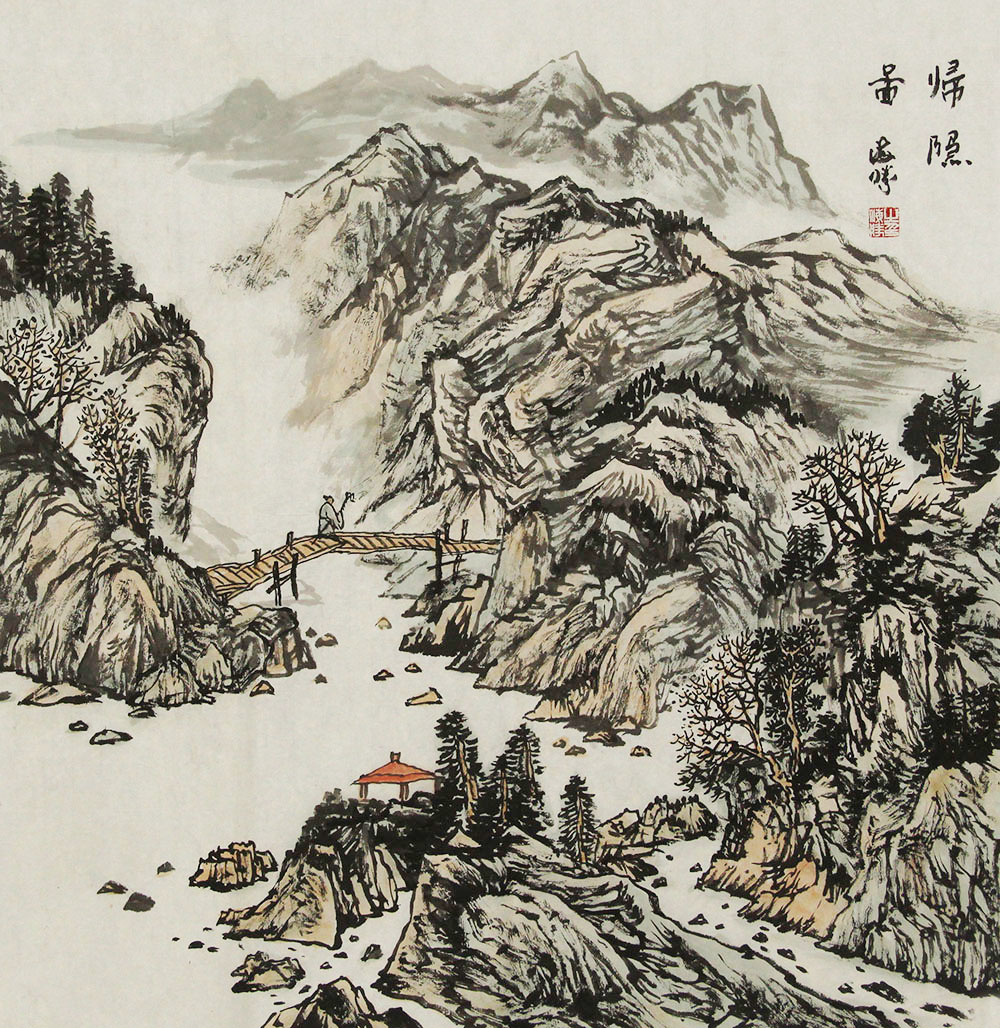 张海胜山水画作品赏析 | 山水淡雅别致,给人清新悦目的视觉效果【博宝