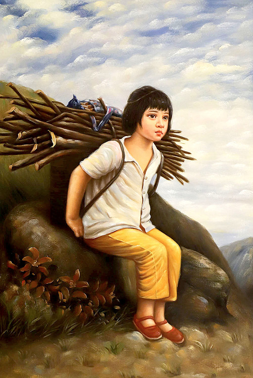 现代艺术家 邱雯林 纯手绘油画 人物油画经典推荐