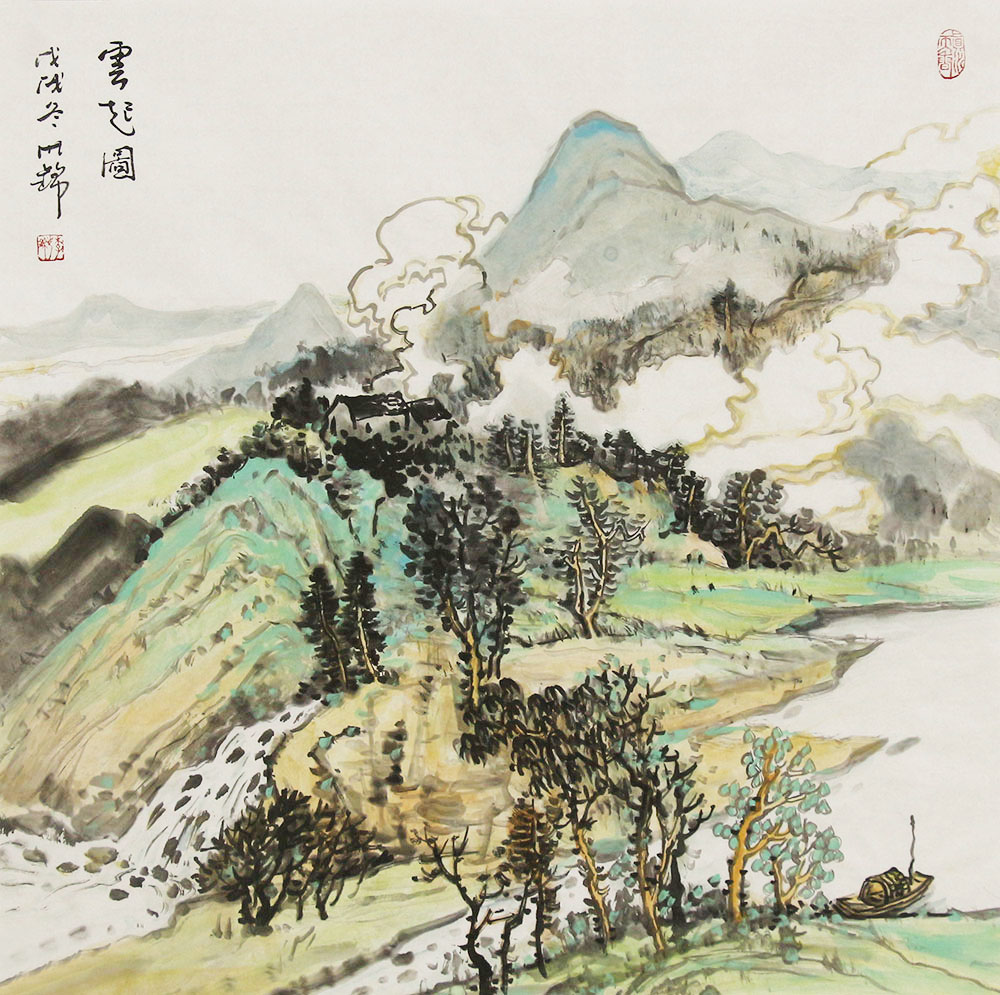 鲜活地绘画自然的风云变幻,重墨渲染,体现出人与自然的亲密融合【博宝•资讯】