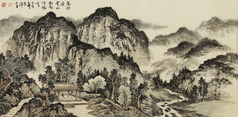 于恩沛山水画作品赏析 | 施以素色勾画山山水水,提炼和升华大自然