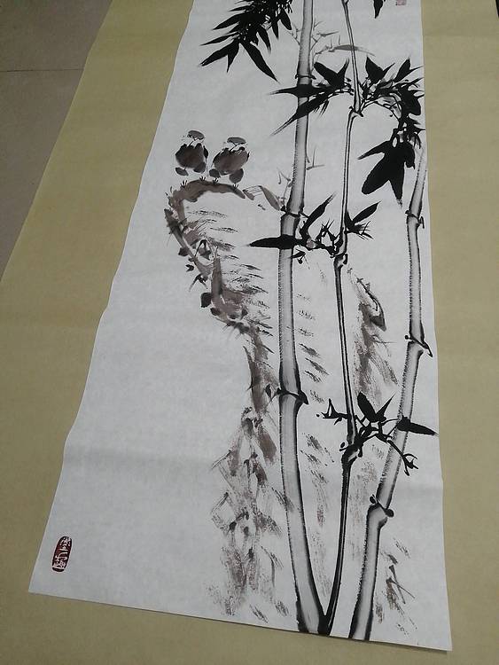 徐湛教授弟子王孝华作品《竹报平安》-国画-艺品万家
