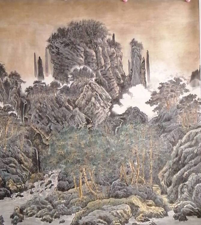 临摹南宋李唐《万壑松风图》