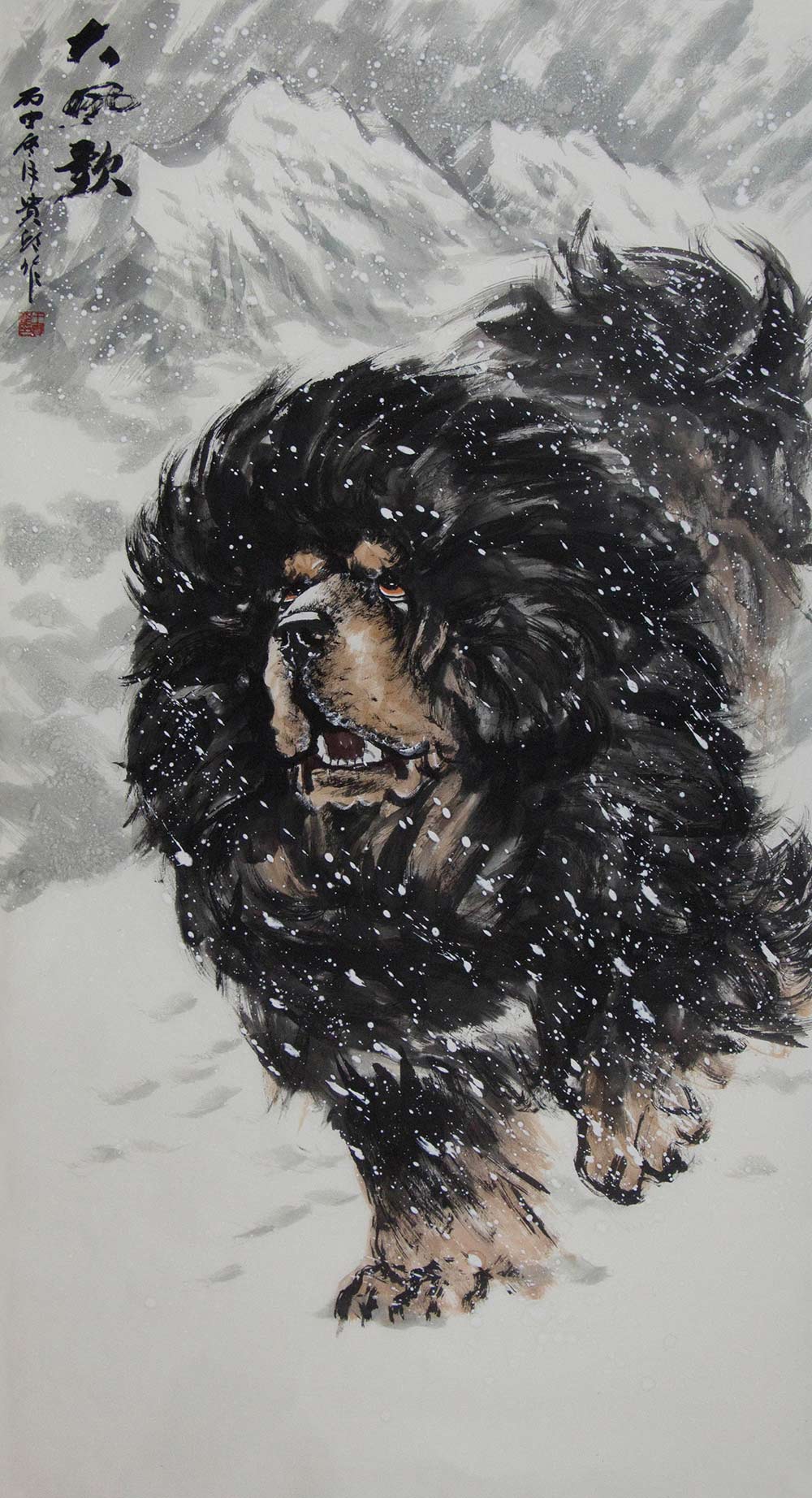 博宝·资讯 | 王贵邱国画花鸟藏獒作品赏析:展雪域雄风,壮民族精神