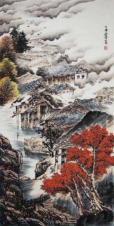 当代著名画家 墨言 精品 山水