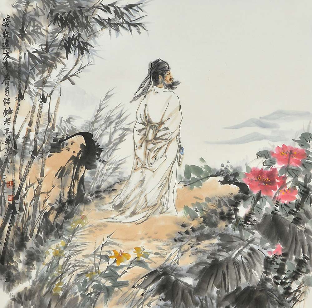 男子具有艺术特质和逍遥自在的生活-艺术 艺品万家 刘结锋 国画