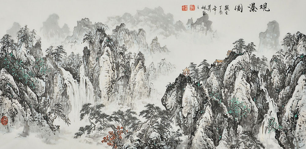 肖飞山水画作品赏析:汇自然之灵秀,抒天地之豪情