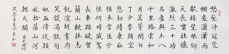 著名书法家 麻风安 满江红 横幅
