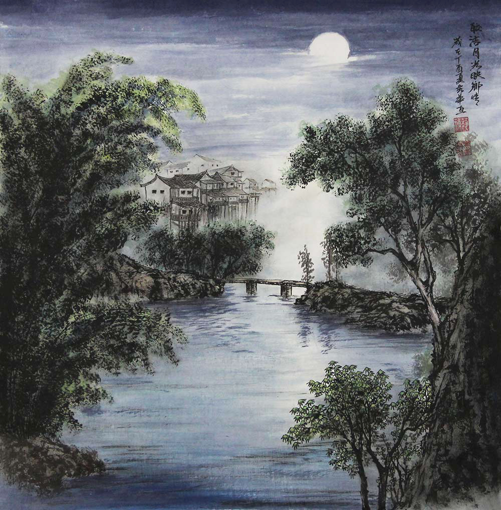 乔秀华山水彩墨:诗化的写实画面 如梦的人间仙境-国画 山水画 艺术 艺
