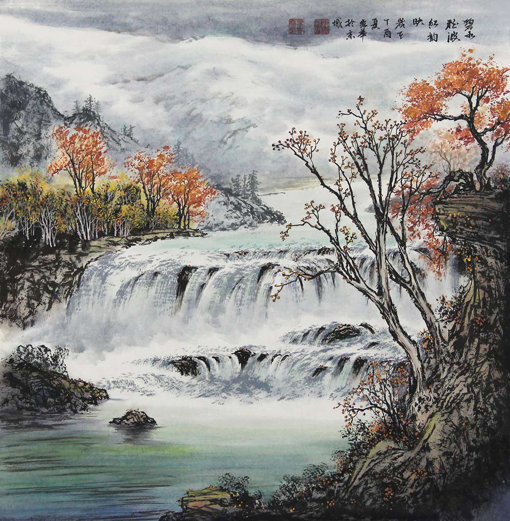 乔秀华山水彩墨:诗化的写实画面 如梦的人间仙境