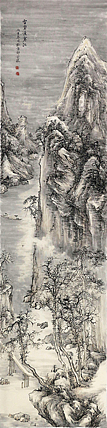 当代著名画家 黄为好 雪霁渡寒江