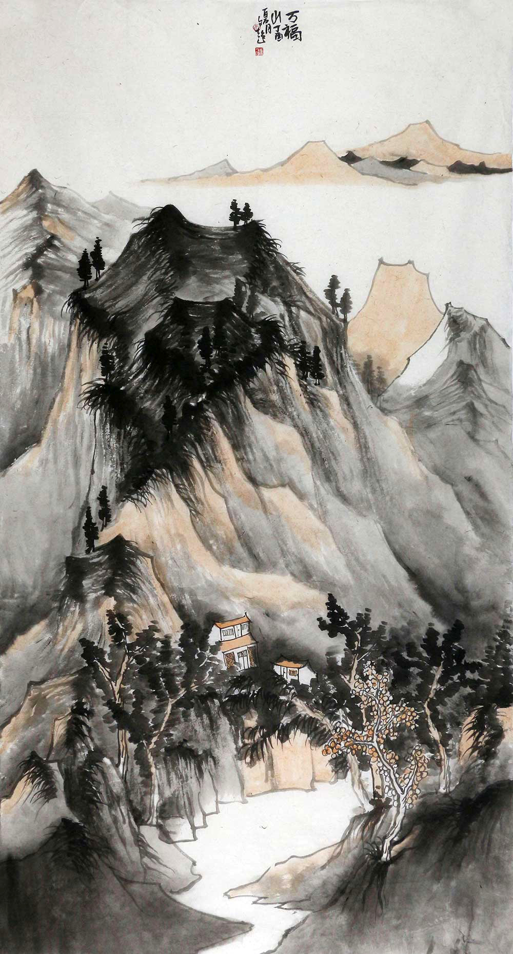 博宝·资讯 | 朱文超国画山水作品赏析:美丽乡村,诗情画意