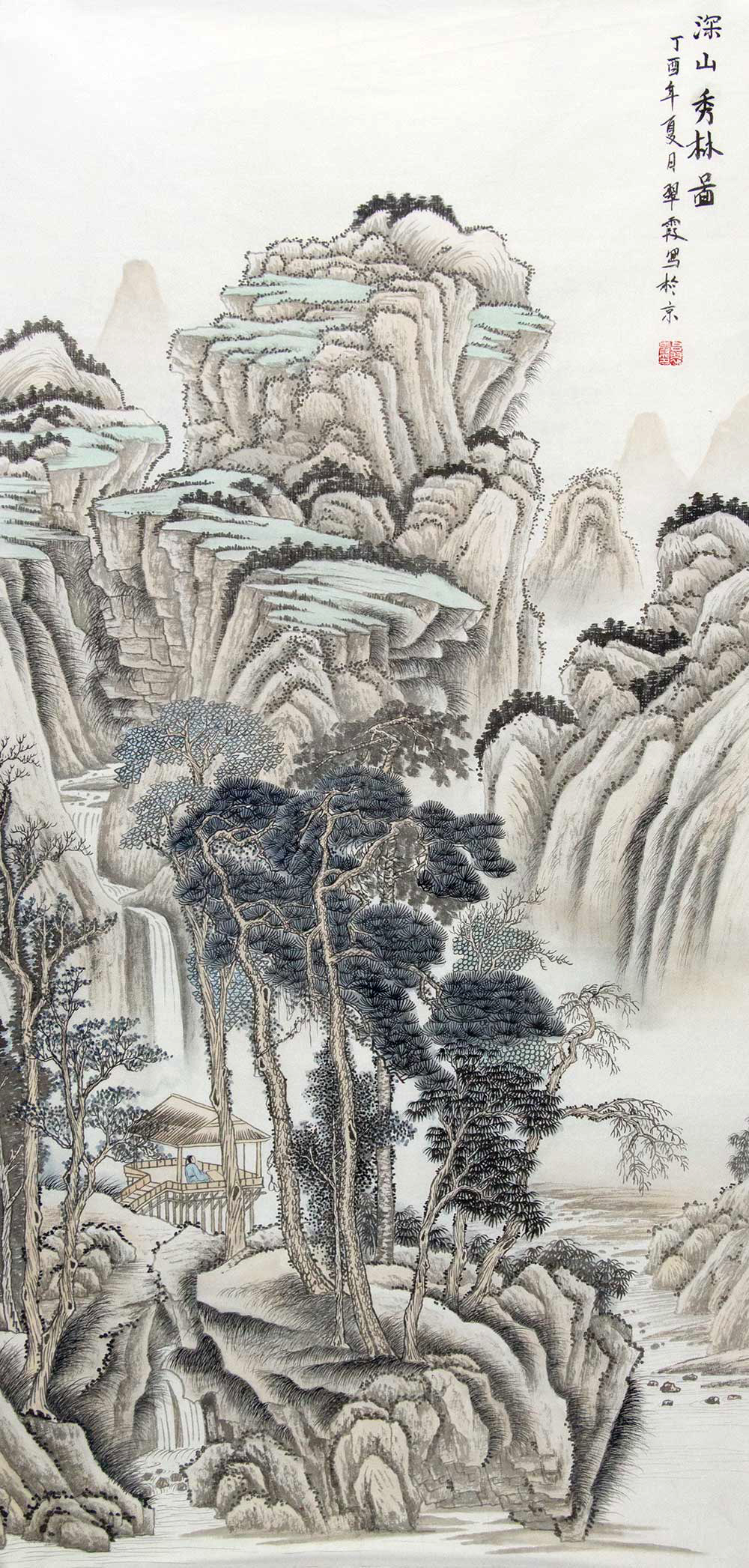 吕翠霞山水画赏析:以绣花功夫绘就的艺术精品