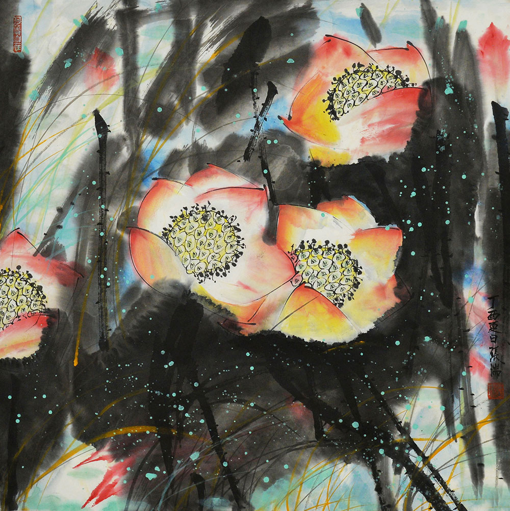 张瑞国画花鸟作品赏析:稍具朦胧的光影,艳丽多娇的自然