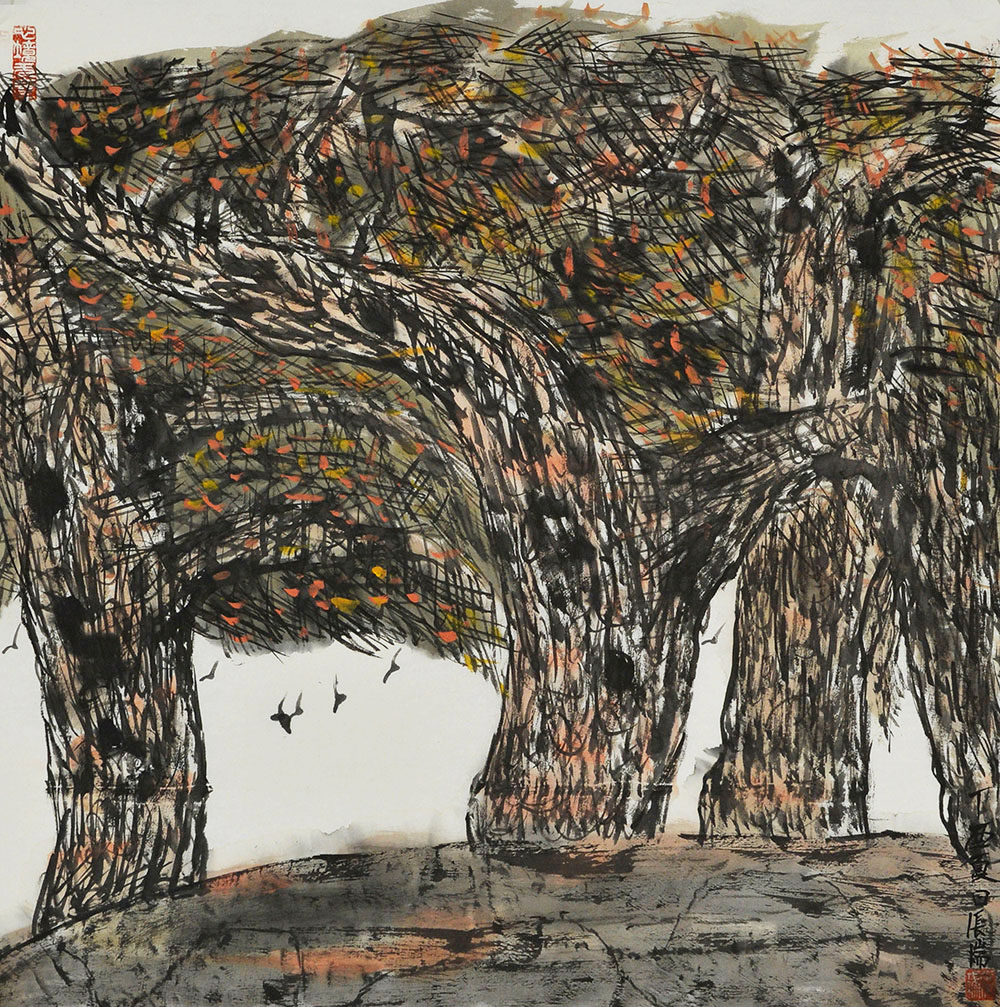 张瑞国画花鸟作品赏析:稍具朦胧的光影,艳丽多娇的自然