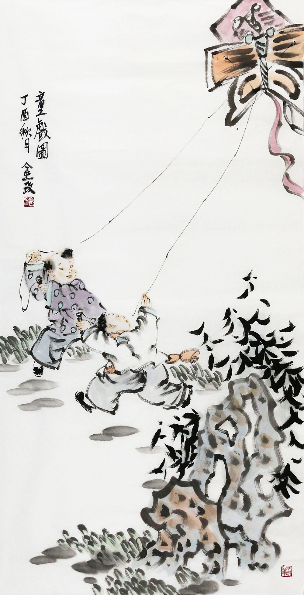 金敏童真童趣国画用墨彩追回童年美好时光