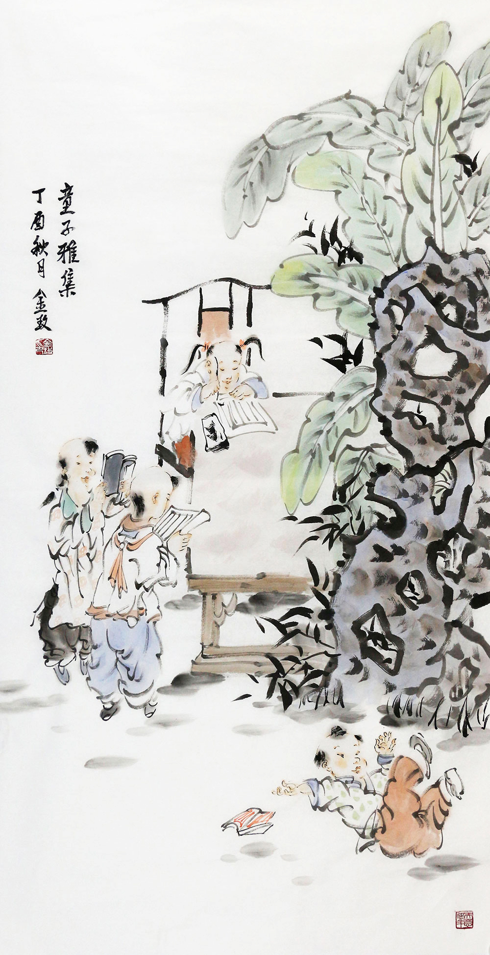 金敏童真童趣国画用墨彩追回童年美好时光