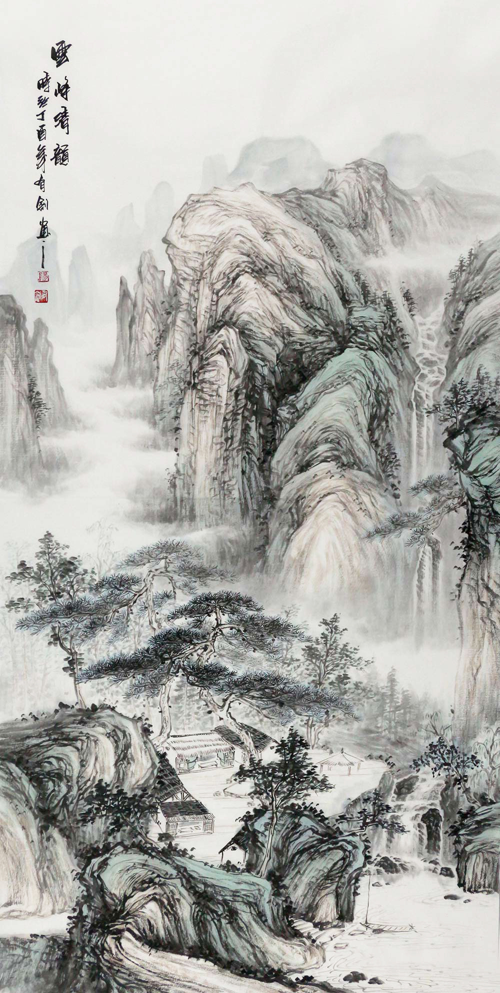 阳有剑山水画作品赏析:大气磅礴的气韵,高雅幽深的禅意