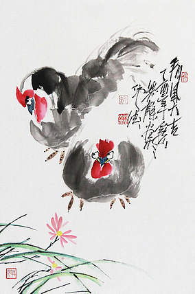 当代著名画家 姜志勇 《竹报迎新.大吉》花鸟 国画