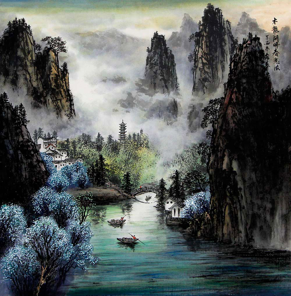 博宝·资讯 | 乔秀华国画山水作品赏析:墨色相融 瑞气盈盈