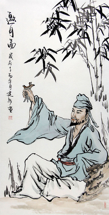 当代著名画家 姜建新 人物 国画
